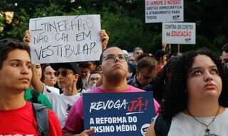 Manifestação contra a Reforma do Ensino Médio. (Foto: Agência Brasil)