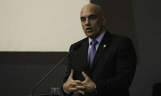 Alexandre de Moraes, ministro do STF, durante fala. (Foto: Fábio Rozzebom/Agência Brasil)