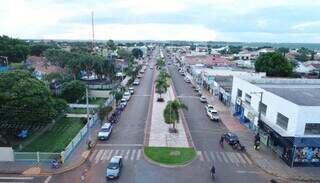 Avenida Oito, em Chapadão do Sul,  onde fica tabacaria. (Foto: Divulgação)