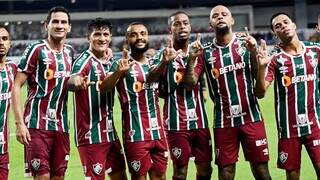 Jogadores do Fluminense comemoram gol marcado por Germán Cano. (Foto: Mailson Santana/Fluminense)
