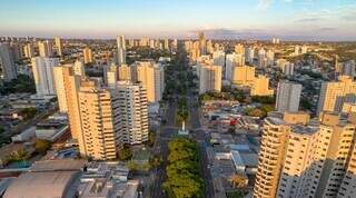 Vista aérea de Campo Grande. (Foto: Reprodução/Planurb)