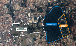 Complexo de três parques que podem ser tombados por lei municipal em Campo Grande. (Foto: Reprodução)