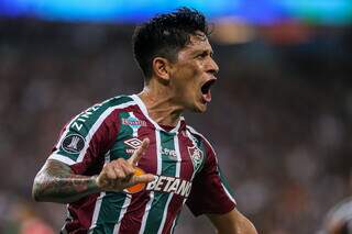 Germán Cano faz o seu emblemático &#34;L&#34; durante vitória. (Foto: Marcelo Gonçalves/Fluminense)