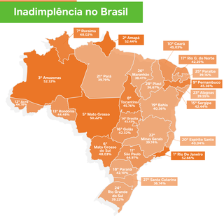 Mapa mostra inadimplência em cada estado brasileiro (Arte: Thiago Mendes)