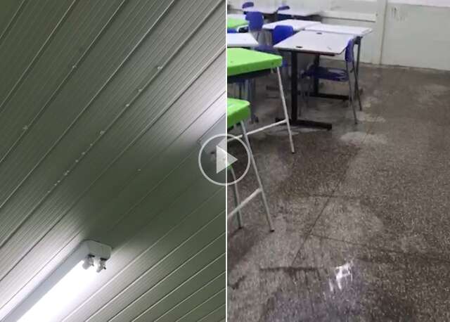 Salas de aula da Escola Estadual Lino Villach&aacute; alagam no Nova Lima