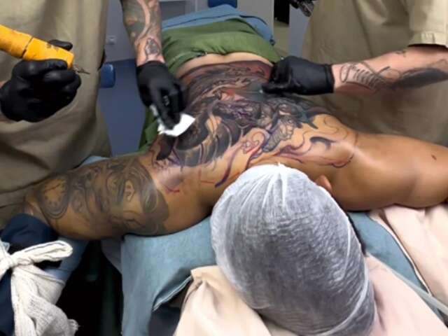 Campo-grandense faz tatuagem de 15 horas sedado; veja o resultado