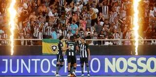 Jogadores do Botafogo celembram vitória na Série A (Foto: Divulgação)