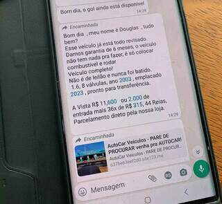 Estelionatário usam WhatsApp para enganar clientes no interior (Foto: Arquivo pessoal)