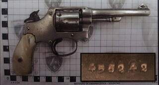 Revólver calibre 32 também foi apreendido com o autor. (Foto: Reprodução)