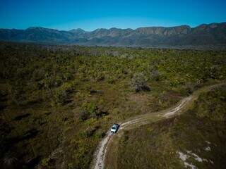 Imagem aérea da Reserva Particular do Patrimônio Natural Acurizal, administrada pelo Instituto Homem Pantaneiro, onde fica a Serra do Amolar, no Pantanal. (Foto: General Motors/ Luiz Felipe Mendes)