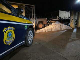 Droga e veículos foram apreendidos pela PRF. (Foto: Divulgação/PRF)