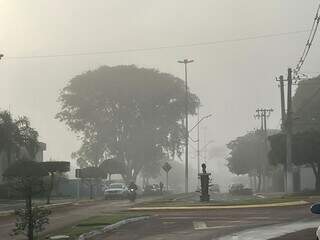 Neblina em Maracaju nesta manhã (Foto: Hosana de Lourdes/Tudo do MS)