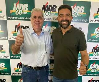 Ex-governador André Puccinelli e presidente reeleito do Diretório Municipal do MDB em Campo Grande, Ulisses Rocha (Foto: Divulgação/MDB)