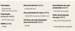 Pesquisa mostra que soja ocupa 46% do território de Sidrolândia. (Foto: Reprodução)