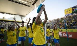Seleção feminina do Brasil em campo. (Foto: Lucas Figueiredo/CBF)
