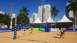 Arena de vôlei de praia montada na Praça de Esportes Belmar Fidalgo (Foto: Divulgação)