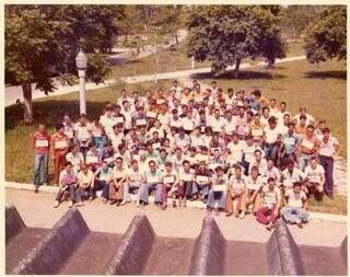 Foto oficial da Turma de 1979 do ITA, tirada nos primeiros dias de aula de 1975 (Foto: Arquivo/ITA)