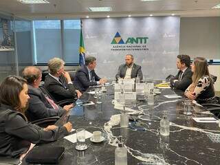 Governador Eduardo Ridel e secretário na sede da ANTT em Brasília (Foto: Guilerme Pimentel)