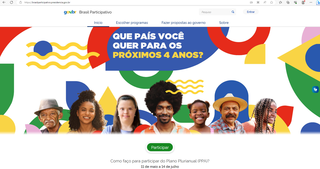 Reprodução da plataforma Brasil Participativo em que mais de 200 mil propostas já foram inseridas; canal segue aberto até 14 de julho. (Foto: Reprodução)