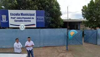 Fachada de Escola Municipal Professora Leire Pimentel de Carvalho Corrêa. (Foto: Reprodução)