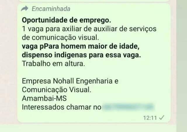 Empresa que rejeitou ind&iacute;genas faz acordo e paga R$ 6 mil por dano moral