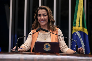Senadora Soraya Thronicke no Senado Federal, em Brasília, onde cumpre mandato de 2019 a 2027. (Foto: Divulgação/Senado Federal)