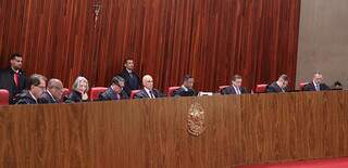 Ministros do TSE, no segundo dia de julgamento (Foto: Antonio Augusto/TSE)