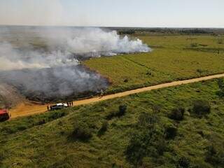 Primeiro teste de queima prescrita foi no Parque Estadual das Várzeas do Rio Ivinhema. (Foto: Divulgação/Imasul)