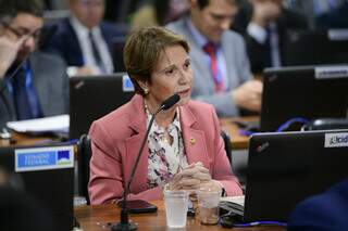 Em pronunciamento à bancada, senadora Tereza Cristina (PP) se posicionou na Comissão de Assunstos Estratégicos, na terça-feira (4). (Foto: Pedro França/Agência Senado)