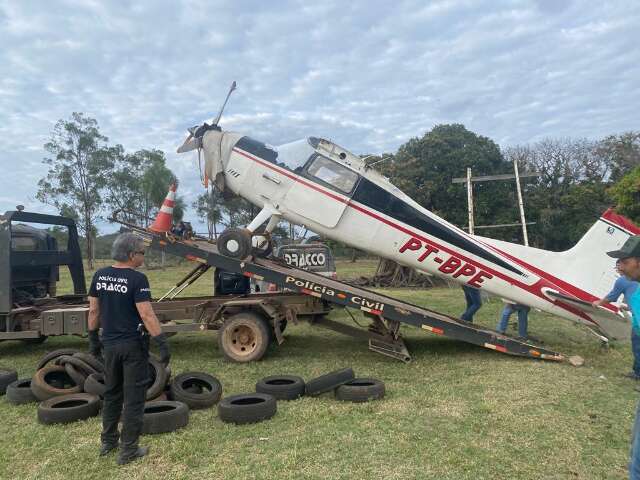 Pol&iacute;cia apreende avi&atilde;o usado pelo narcotr&aacute;fico em Porto Murtinho