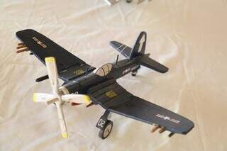 Modelo era utilizado na Segunda Guerra Mundial, e as asas sobem, igual modelo original (Foto: Alex Machado)