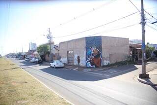 Visão do painel na Avenida Marques de Pombal (Foto: Paulo Francis)