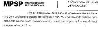 Reprodução de denúncia do Ministério Público de São Paulo. (Foto: Reprodução)