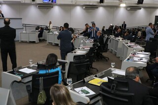 Plenário da Câmara Municipal durante sessão ordinária (Foto: Izaías Medeiros/Reprodução)