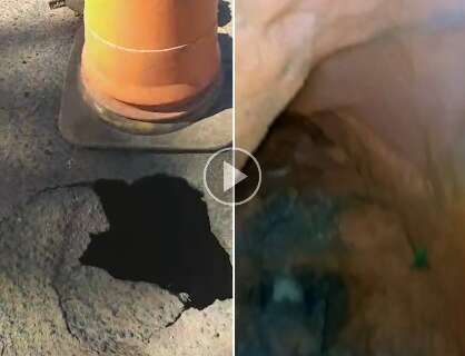 Buraco na Avenida Três Barras revela cratera escondida dentro do asfalto