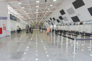Saguão reformado do Aeroporto Internacional de Campo Grande. (Foto: Marcos Maluf)