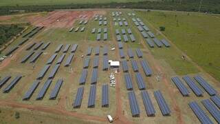 Painéis de energia solar, na Cidade Solar em Jaraguari (Foto: Divulgação/Agência de Notícias de MS)