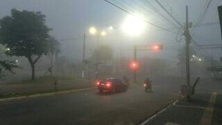 Neblina em Ponta Porã na manhã desta terça-feira (Foto: Tompell Hostel e Pousada Bem-Te-Vi)