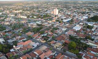 Vista aérea de Paranaíba, onde crime ocorreu no domingo (Foto: Divulgação)