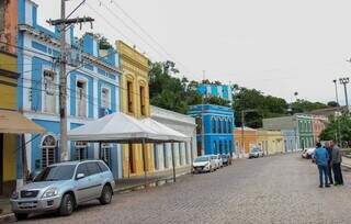 Prédios históricos da Rua Manuel Cavassa, em Corumbá, uma das cidades mais antigas do Estado (Foto: Juliano Almeida)