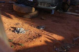 Local onde houve troca de tiros no Jardim Noroeste, em Campo Grande. (Foto: Henrique Kawaminami)