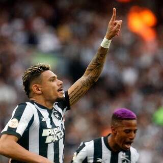 Jogadores do Botafogo durante comemoração (Foto: Vitor Silva / BFR)