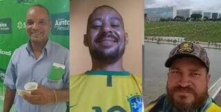 Djalma dos Reis, Diego Medina e Evair de Almeida, três réus dos atos golpistas de 8 de janeiro, em Brasília (Foto: Reprodução)