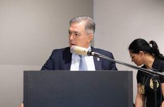 Secretário de Segurança Pública de Mato Grosso do Sul, Antônio Carlos Videira durante discurso no encontro (Foto: Divulgação/Sejusp)