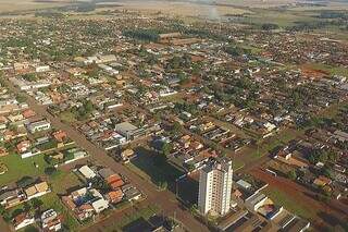 Imagem aérea da cidade de Sidrolândia, onde ocorreu o crime. (Foto: Divulgação)