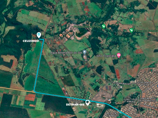 Mapa de como chegar à Cachoeira do Ceuzinho, em Campo Grande (Foto: Divulgação)