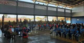 Formatura dos alunos que participaram do Proerd na escola Municipal Vanderlei Rosa (Foto: Idaicy Solano)