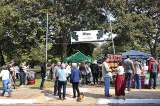 Movimentação de pessoas na feira que ocorre todo terceiro domingo do mês (Foto: Paulo Francis)