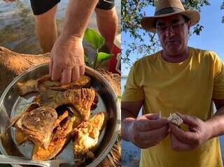 Na beira do rio, Vidal ensina como preparar peixe e outras receitas. (Foto: Reprodução)
