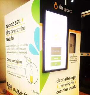 Máquina de descarte de óleo de cozinha; startup foi criada no município de Jardim (Foto: Reprodução/Instagram)